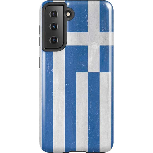 Greece Flag Distressed Galaxy S21 5G Pro Case